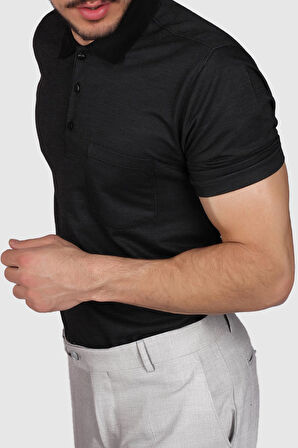 Guild 8002 Regular Fit Cepli Siyah T-Shirt