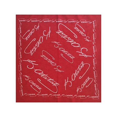 BHANDANA K.Atatürk İmzalı Kırmızı Kare Bandana