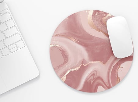 Pembe Mermer - Yuvarlak Mouse Pad, 19,50 cm