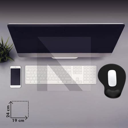 MP01 - Elips Bilek Destekli Mouse Pad | Konforlu, Kaymaz Taban, Ergonomik, Yumuşak, Ev,ofis (Siyah)