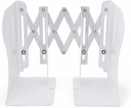 Ev Baskılı Teleskopik Metal Kitap Tutucu, Masaüstü Kitap Desteği ve Raf Düzenleyici Stand, 10-50 cm Genişleyebilir, Mıknatıslı Kalemlik Hediyeli, Ev-2