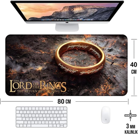 Yüzüklerin Efendisi Lotr Oyun Gaming Klavye Mouse Pad 80x40cm