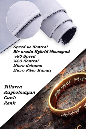 Yüzüklerin Efendisi Lotr Oyun Gaming Klavye Mouse Pad 80x40cm