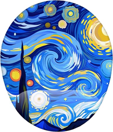 Van Gogh Yıldızlı Gece İllüstrasyon Bilek Destekli Mouse Pad