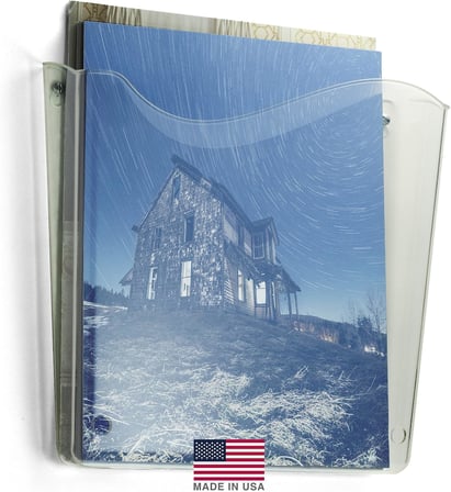 ® OIC® Kırılmaz Dikey Duvar Dosyası, 10" Y x 10" G x 3" D, Şeffaf