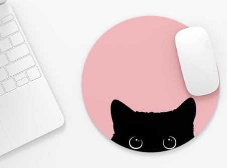 Kedi 3 - Yuvarlak Mouse Pad, 19,50 cm