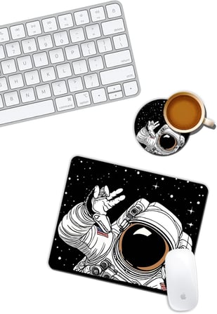 Astronot ve Uzay Temalı Mouse Pad ve Bardak Altlığı Set