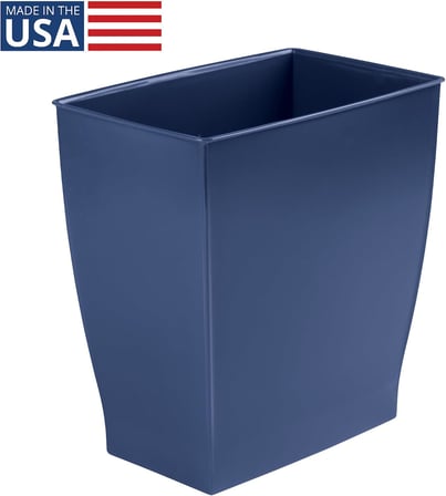 Mono çöp kovası çöp kutusu – Dikdörtgen, plastik, plastik, koyu mavi, 28.4 x 18.9 x 30.3 cm