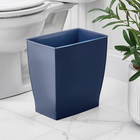 Mono çöp kovası çöp kutusu – Dikdörtgen, plastik, plastik, koyu mavi, 28.4 x 18.9 x 30.3 cm
