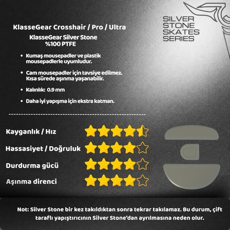 Klasse Silver Stone Mouse Skate (Crosshair/Pro/Ultra ile uyumlu Skatez)