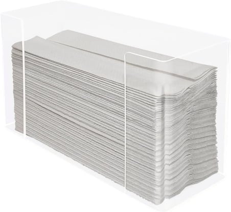 Duvara Monte Akrilik Kağıt Havlu Dispenseri Tutacağı, Yemek Servisi, Sağlık, Banyo, 29,2 cm x 10,7 cm x 17,1 cm, Şeffaf