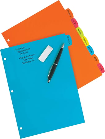 Big Tab 21210 Ayırma Sayfası, Sağlam Plastikten, 8 Kayıt Kartı, Çok Renkli, 3 Set