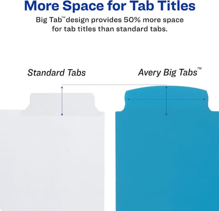 Big Tab 21210 Ayırma Sayfası, Sağlam Plastikten, 8 Kayıt Kartı, Çok Renkli, 3 Set