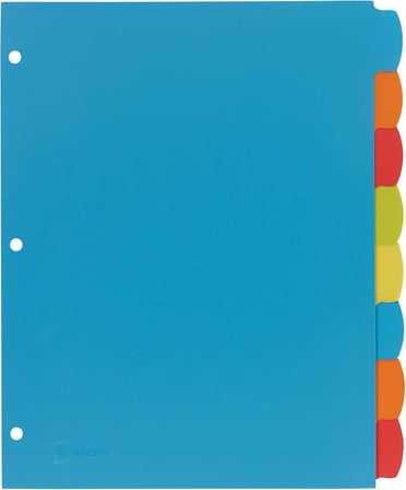 Big Tab 21210 Ayırma Sayfası, Sağlam Plastikten, 8 Kayıt Kartı, Çok Renkli, 3 Set