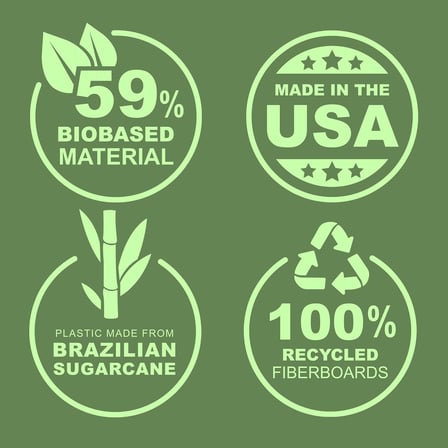 Earth'S Choice™, Bitki Bazli Dayanikli 3 Halka Baglayici, Moda Clear View 2 İ̇Nc Baglayicilar,%25'E Kadar Bitki Bazli Plastik, Cesitli 4'Lu Paket