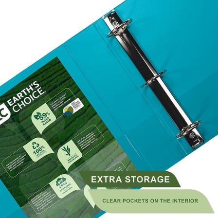 Earth'S Choice™, Bitki Bazli Dayanikli 3 Halka Baglayici, Moda Clear View 2 İ̇Nc Baglayicilar,%25'E Kadar Bitki Bazli Plastik, Cesitli 4'Lu Paket