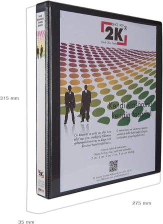 03-4D-S 4 Halka D Mekanizmalı Klasör Kutu İçi, Siyah, 3 Cm, 16 Adet