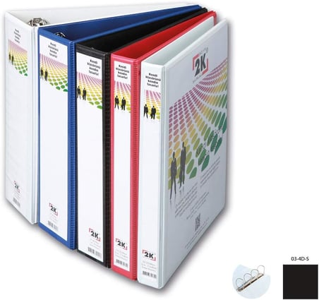 03-4D-S 4 Halka D Mekanizmalı Klasör Kutu İçi, Siyah, 3 Cm, 16 Adet