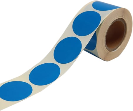 Mavi Renk Zemin Baskılı Kuşe Etiket 40mm Çapında 500 Adet 40mm Kuka Çapı (Mavi)