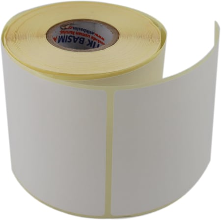 Vellum Etiket 100mm x 120mm Ruloda 400 Adet 40mm Kuka Çapında Baskısız Not Alma Etiketi