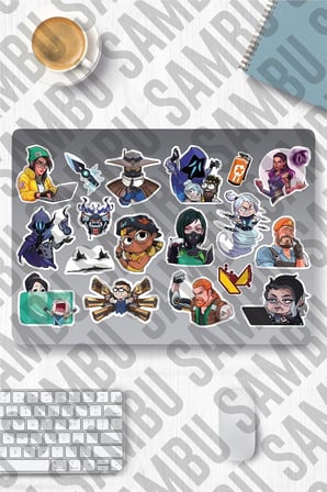 Valorant Temalı Sticker Etiket Seti - Laptop Notebook Telefon