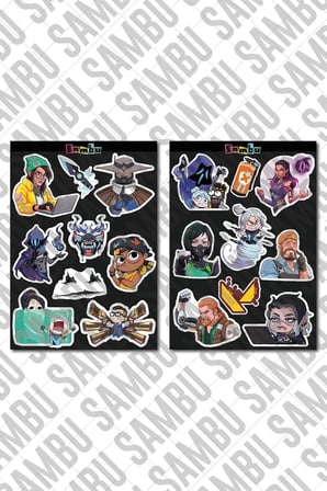 Valorant Temalı Sticker Etiket Seti - Laptop Notebook Telefon