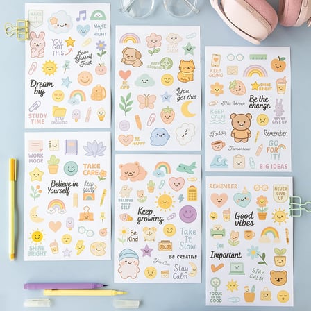 A5 Sticker Book 466 Adet 18 Yaprak Renkli Etiket Defteri