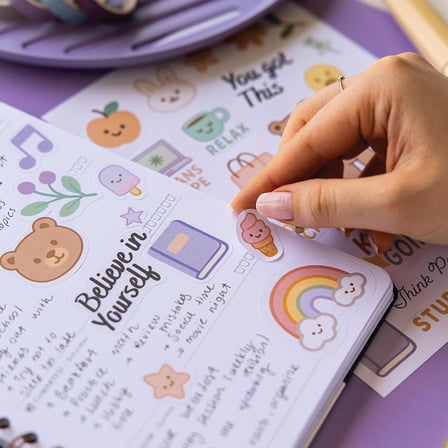 A5 Sticker Book 466 Adet 18 Yaprak Renkli Etiket Defteri
