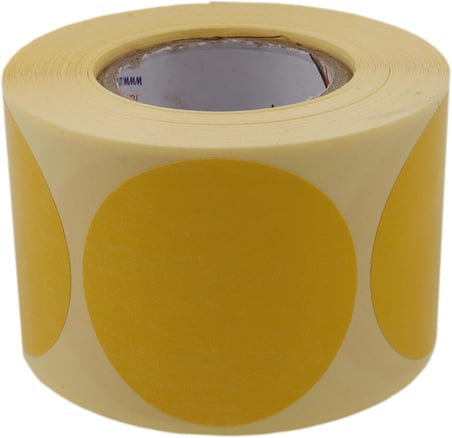 Sarı Renk Zemin Baskılı Kuşe Etiket 40mm Çapında 500 Adet 40mm Kuka Çapı (Sarı)
