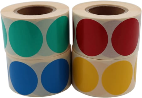 Sarı Renk Zemin Baskılı Kuşe Etiket 40mm Çapında 500 Adet 40mm Kuka Çapı (Sarı)