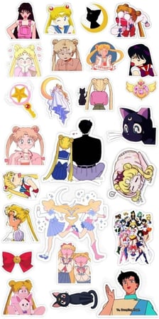 Sailor Moon Sticker Laptop Tablet Telefon Ajanda Bullet Journal Motor Sticker Suya Dayanıklı