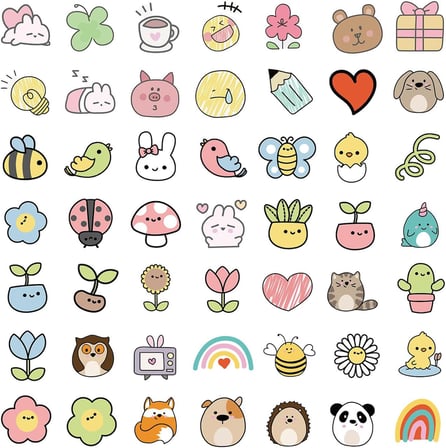 25'li Su Geçirmez Opak Sticker Seri : 19