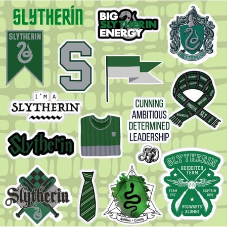 Harry Potter - Slytherin Sticker Seti | Laptop Notebook Telefon Etiket