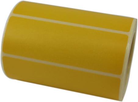 Sarı Zemin Baskılı Kuşe Etiket 100mm x 30mm Ruloda 500 Adet 40mm Kuka Çapında Barkod Yazıcı Etiketi