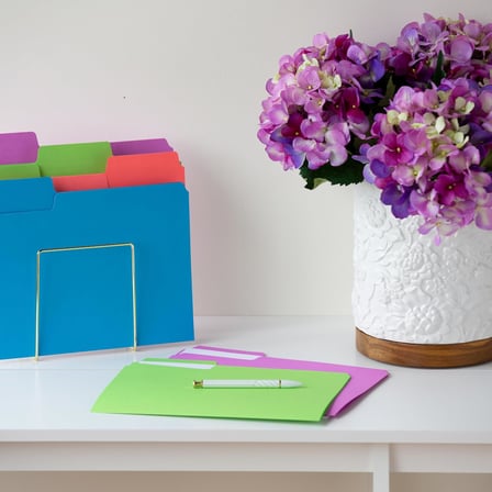 SuperTab Dosya Klasörü, Büyük Boy 1/3 Kesim Tab, Mektup Boyutu, Çeşitli Parlak Renkler, Paket başına 24 (11957)