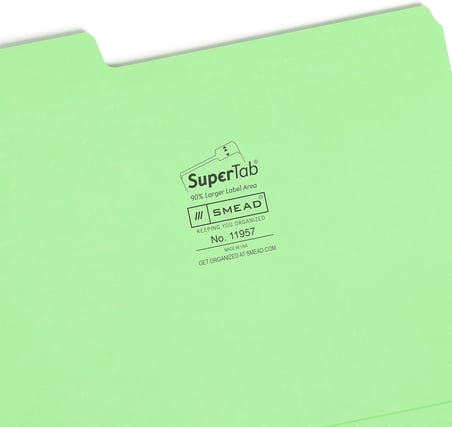 SuperTab Dosya Klasörü, Büyük Boy 1/3 Kesim Tab, Mektup Boyutu, Çeşitli Parlak Renkler, Paket başına 24 (11957)