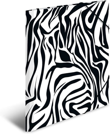 19687 Dosya Dosyası DIN A4 Hayvan Baskılı Zebra 3'lü Set, Sağlam Karton, Baskılı İç Kapak ve Lastik Bantlı Düzenleme Dosyası Çocuklar, Erkek ve Kız Çocukları için Evrak Dosyası