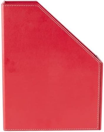 Magazinlik Suni Deri Masa Üstü Düzenleyici 23 * 30 * 9 cm. Kırmızı