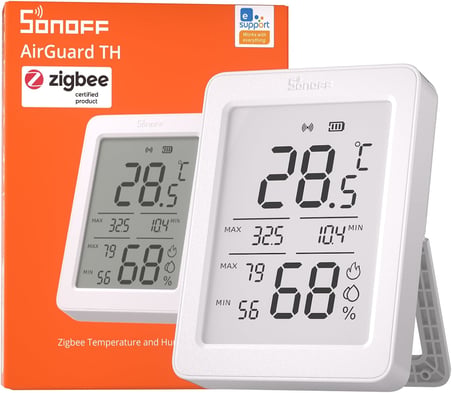 AirGuard LCD Ekranlı Zigbee Akıllı Sıcaklık ve Nem Sensörü | SNZB-02DR2