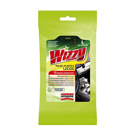Wizzy Plastik Torpido Temizleyici Parlatıcı Bez 15'li