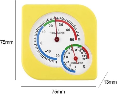 2'si 1 arada İç Mekan Mini Analog Termometre Analog, Oda İklimlendirme için Oda Termometresi Sıcaklık ve Nem Ölçer