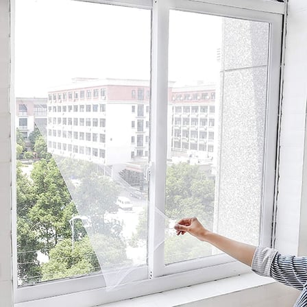 Pencere Kapı Sinekliği Beyaz Tül Sineklik, Sivrisinek Ağı, Sinek Böcek Tutucu, Aparatlı Cam Sinek Teli, Kolay Montaj (130 * 150 ÇİFT CAM)