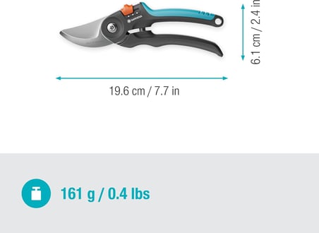 Secateurs PremiumCut Flex, Bypass, Yeşil Ahşap için Bahçe Budama Makinesi, 24 mm Kesme Çapı, ErgoTec Yumuşak Kavrama Sapları, Hassas Taşlanmış Çelik Bıçaklar, PowerCoating (12242-20)