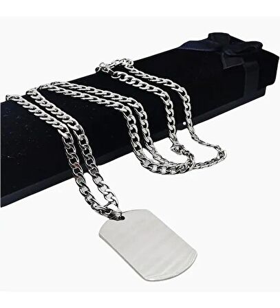 ÇELİK Büyük Dogtag Asker Künyesi Kolye