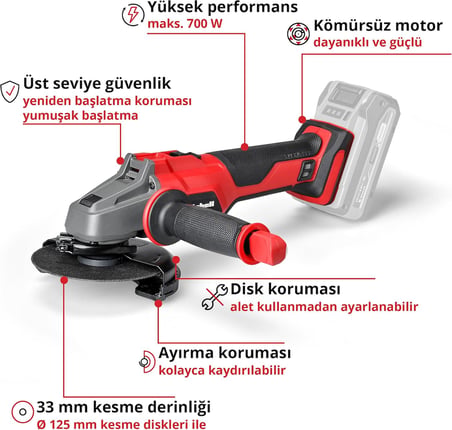 Professional Akülü Avuç Taşlama Makinesi AXXIO 18/125 4431140