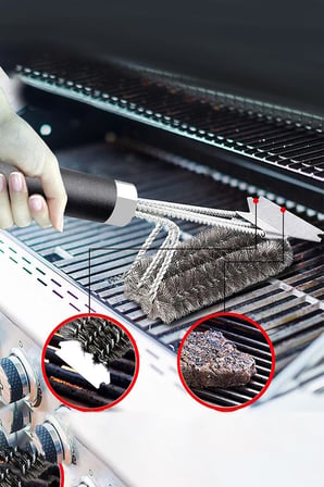 Kazıyıcılı Çelik Mangal Izgara Barbekü Temizleme Fırçası cin352