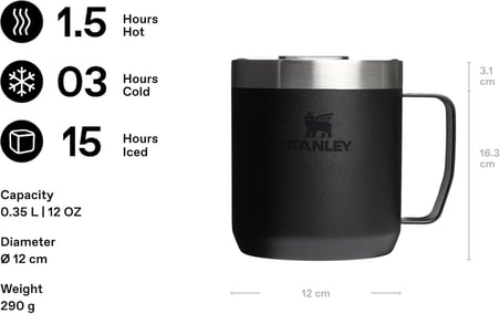 Classic Legendary Termos Bardak 0.35 Litre - Siyah 2.0 | Paslanmaz Çelik