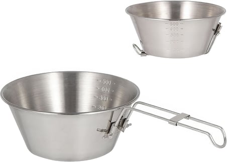 Çelik 550 ml Katlanır Kulp Ölçekli Kamp Ve Piknik Kasesi mt103