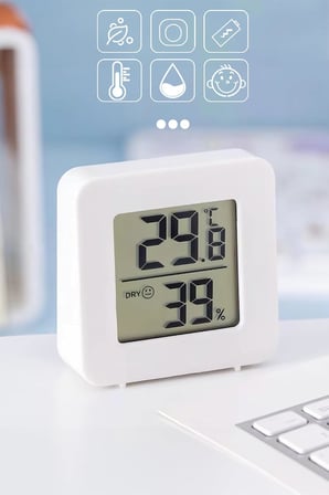 4 Adet Mini Sıcaklık Nem Ölçer LCD Ekran Oda Termometre Duvara Takılabilen Masaüstü Higrometre Beyaz