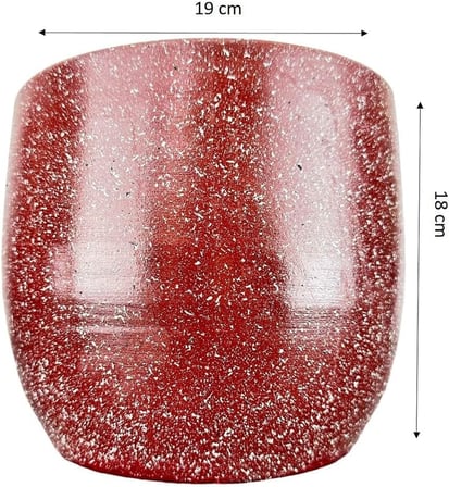 Bitki Tasarımı Ev Dekorasyon Aksesuar Bordo Granit Toprak Saksı Saksılık Salon Çiçeklik - 19 CM